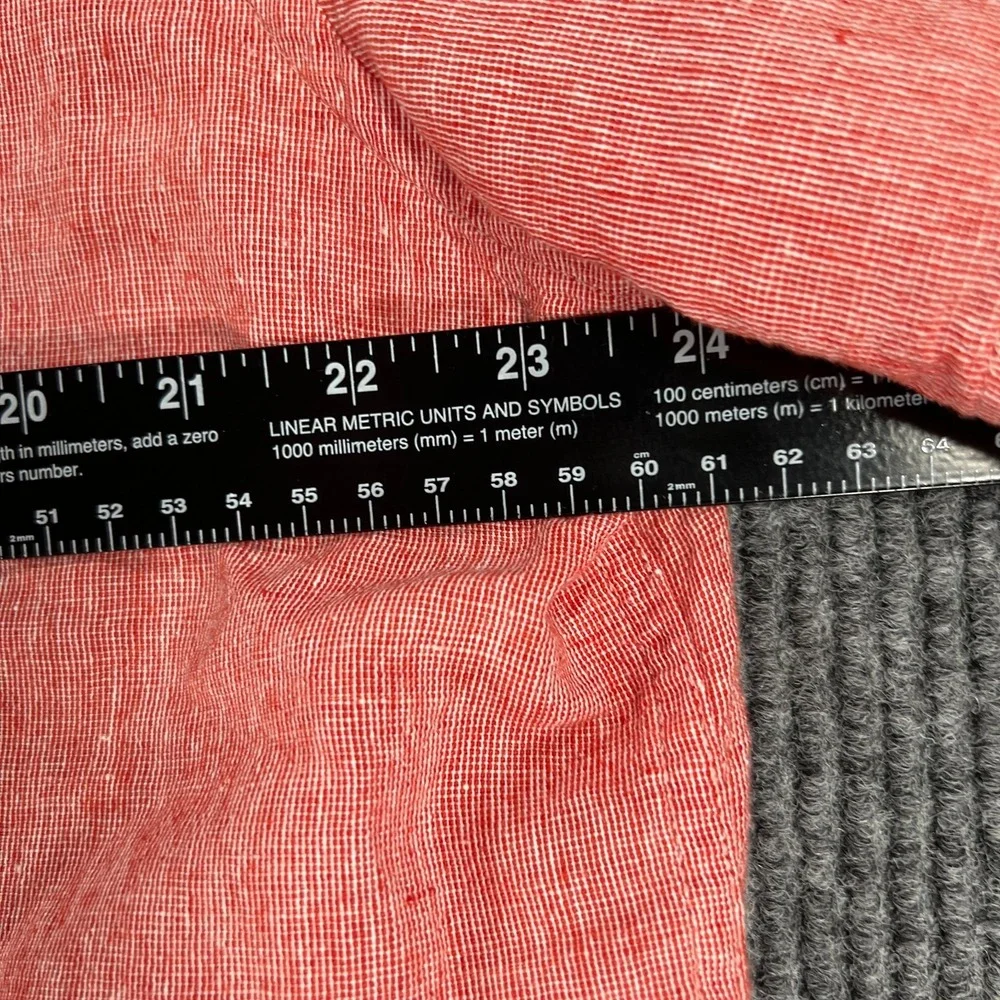Banana Republic Shirt Mens XL Extra Large Red Short Sleeve Linen Blend Slim Fit
